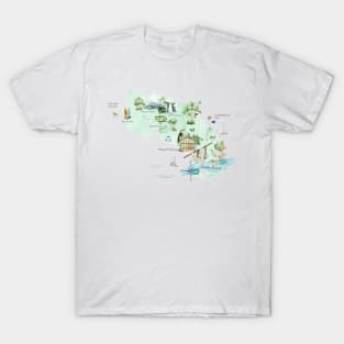 Illustrated Map of Costa Rica T-Shirt